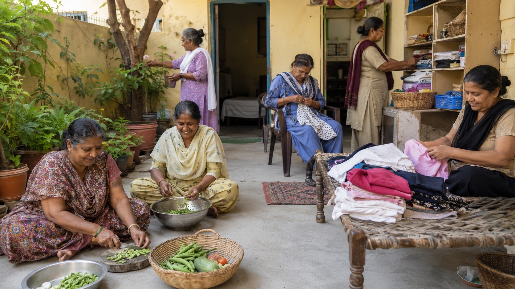 Women practising life skills during mental health recovery